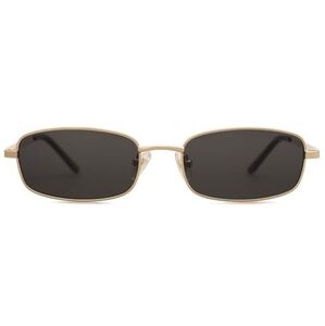Narrow Rectangle 80s 90s Skinny Sunglasses SJ1187 Black Gold